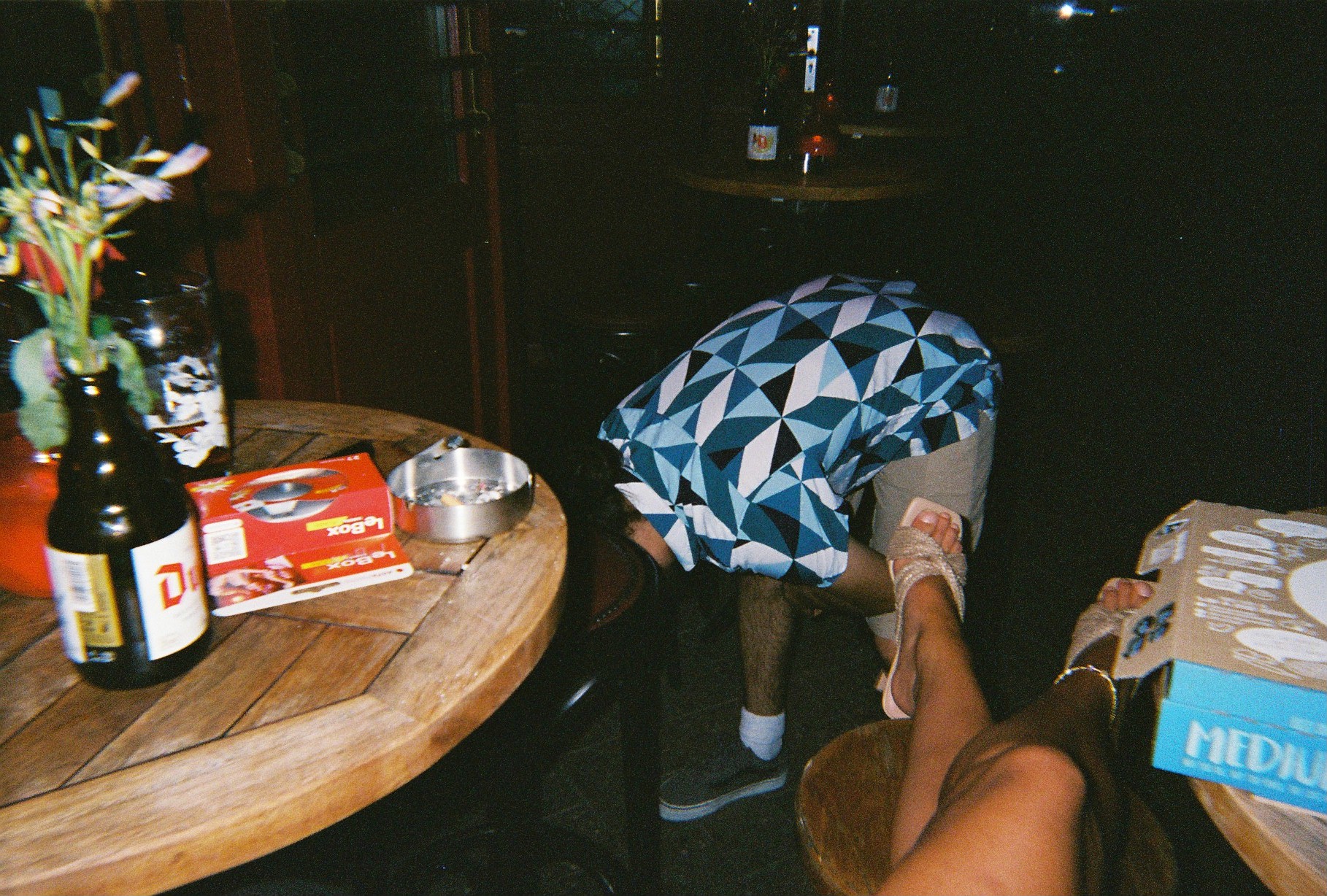 an image of me bent over